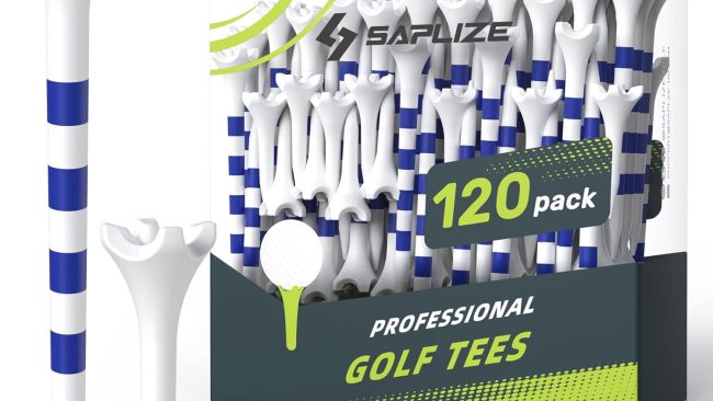 SAPLIZE 4-Prong Golf Tees – 120 Pack Durable Low-Friction Golf Tees (1-1/2" & 3-1/4")